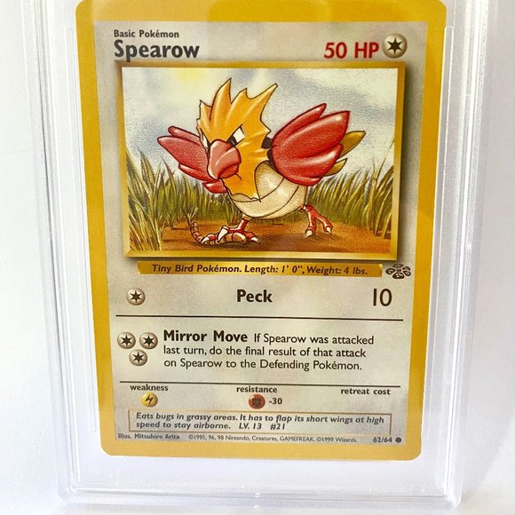 PSA 10 SPEAROW GEM MT 62/64 │ Jungle Set Unlimited │1999 Pokémon 56264952 - Picture 3 of 5